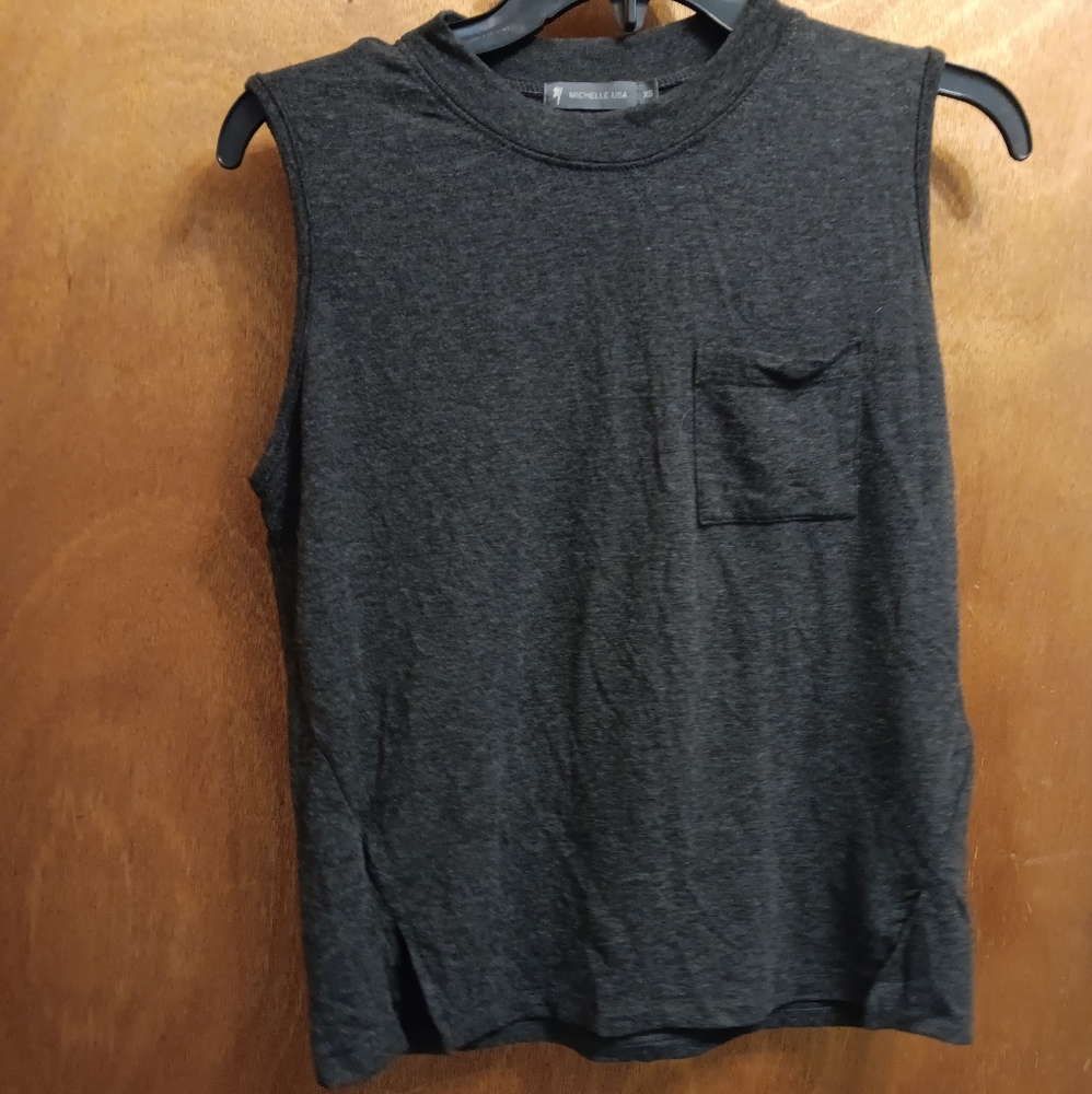 Michelle USA  Heather Gray Sleeveless Top